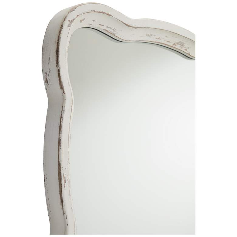 Nellie Distressed 23 1/2&quot; x 38&quot; Scallop Edge Wall Mirror more views