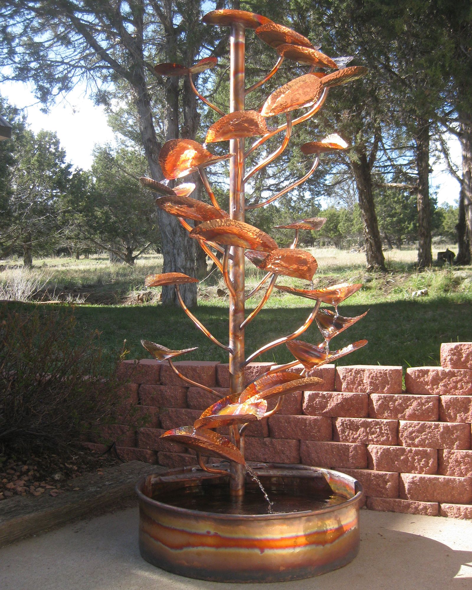 Tree of Life 72" High Outdoor Copper Fountain with Extra Leaves 87Y03 Lamps Plus