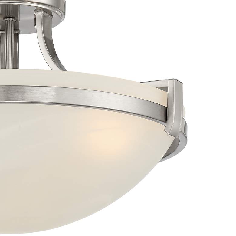 Image 3 Mallot 18" Wide Brushed Nickel Marbleized Glass 3-Light Ceiling Light more views