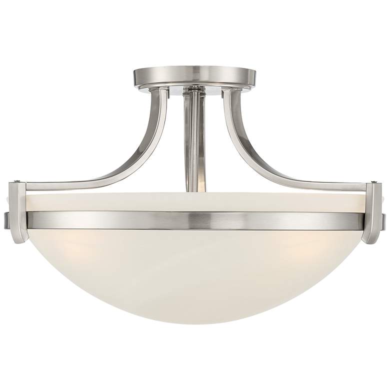 Image 4 Mallot 18" Wide Brushed Nickel Marbleized Glass 3-Light Ceiling Light more views
