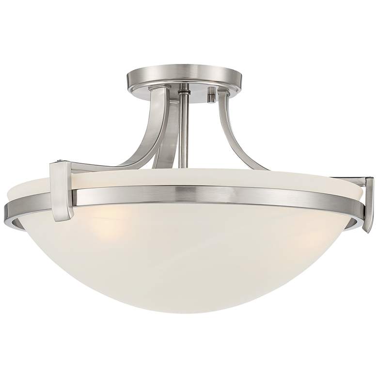 Image 6 Mallot 18" Wide Brushed Nickel Marbleized Glass 3-Light Ceiling Light more views