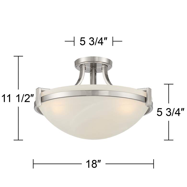 Image 7 Mallot 18" Wide Brushed Nickel Marbleized Glass 3-Light Ceiling Light more views