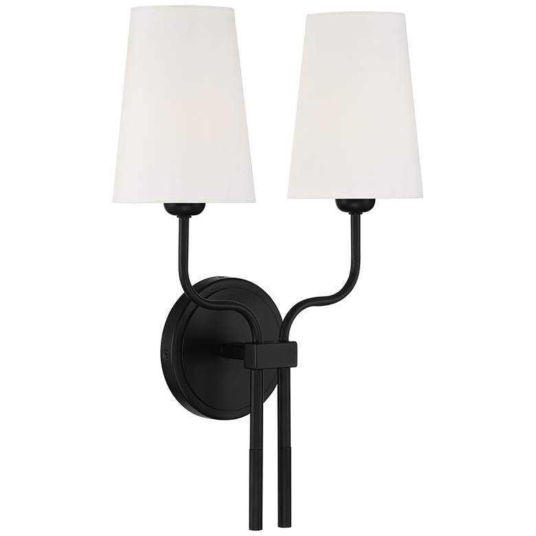 Melody 19 1/2&quot; High Black Metal 2-Light Wall Sconce more views