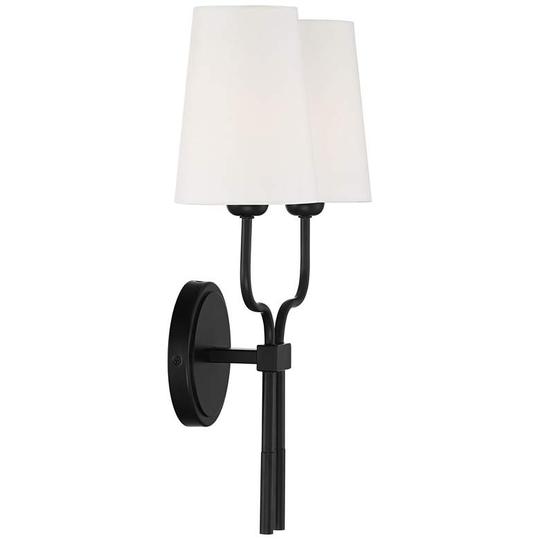 Melody 19 1/2&quot; High Black Metal 2-Light Wall Sconce more views