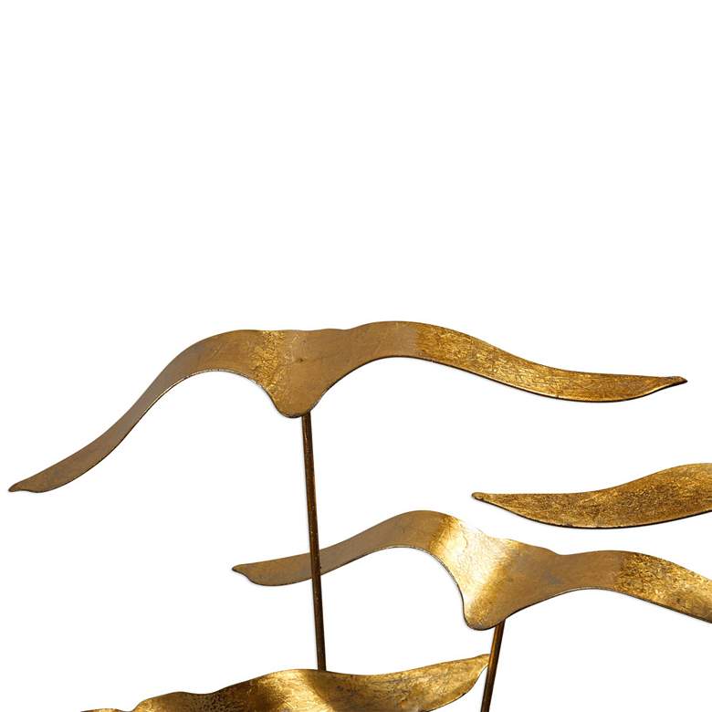 Image 3 Uttermost Flock of Seagulls 24"W Gold and Black Sculpture more views