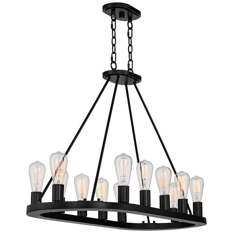 Lacey 42&quot; Wide Black Oval 12-Light LED Chandelier more views