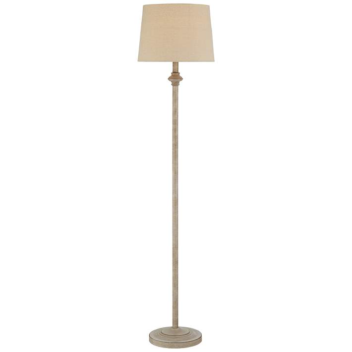 Carter Beige Finish Cream Shade 3 Piece, Gold Floor Lamp And Matching Table