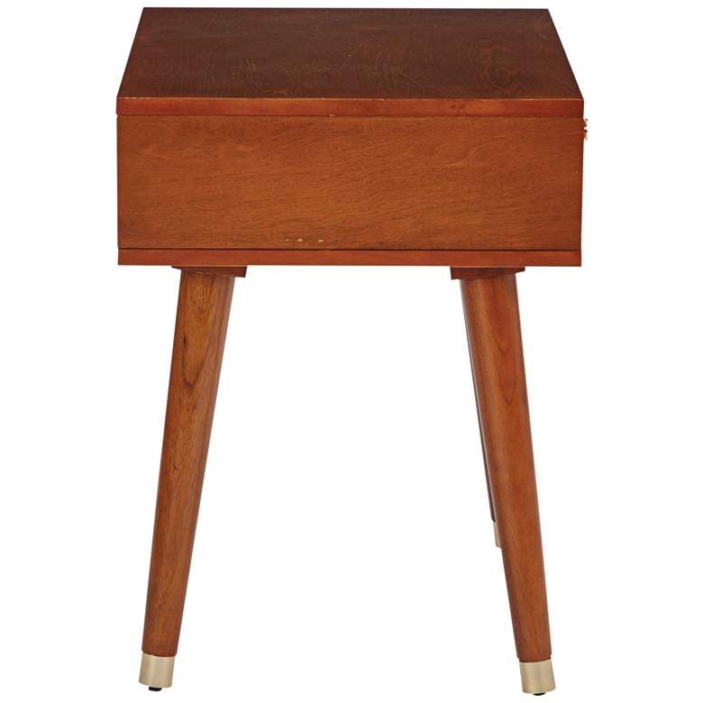 Cupertino 20 1/4&quot; Wide Light Walnut 1-Drawer Wood Side Table more views