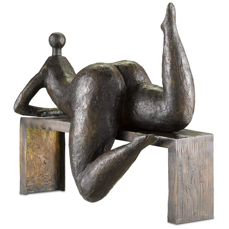 Currey and Company Odalisque 19 1/2&quot; Wide Bronze Sculpture more views
