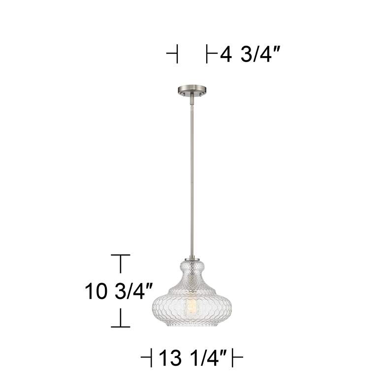 Possini Euro Barnard 13 1/4&quot;W Brushed Nickel and Glass Pendant Light more views