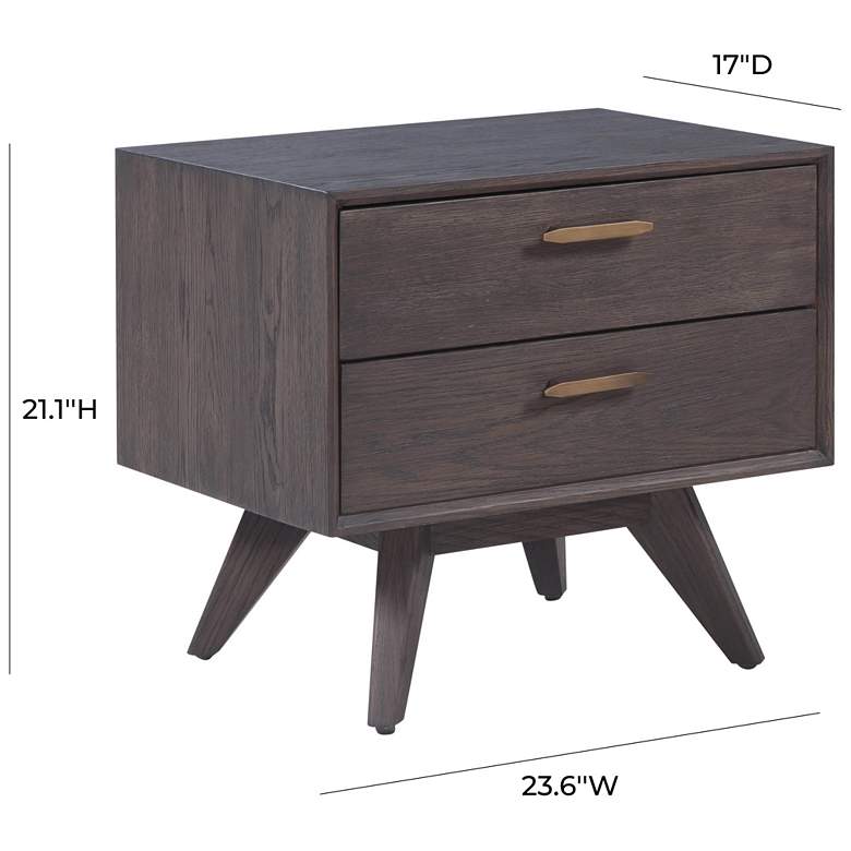 Loft 23 1/2&quot; Wide Washed Gray 2-Drawer Wooden Nightstand more views