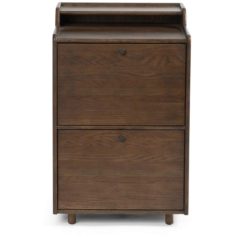 Moreau 19 1/2&quot; Wide Dark Toasted Oak 2-Drawer Filing Cabinet more views