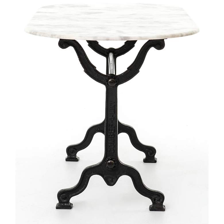 Ava 59&quot; Wide Marble and Black Metal Writing Table more views