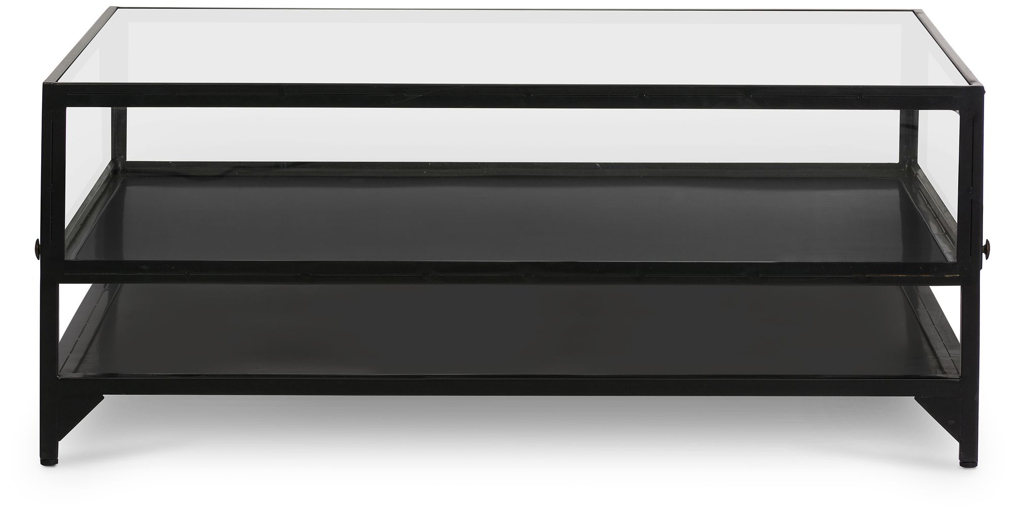 Shadow Box 39 3/4"W Square Matte Black 2Shelf Coffee Table 89A11