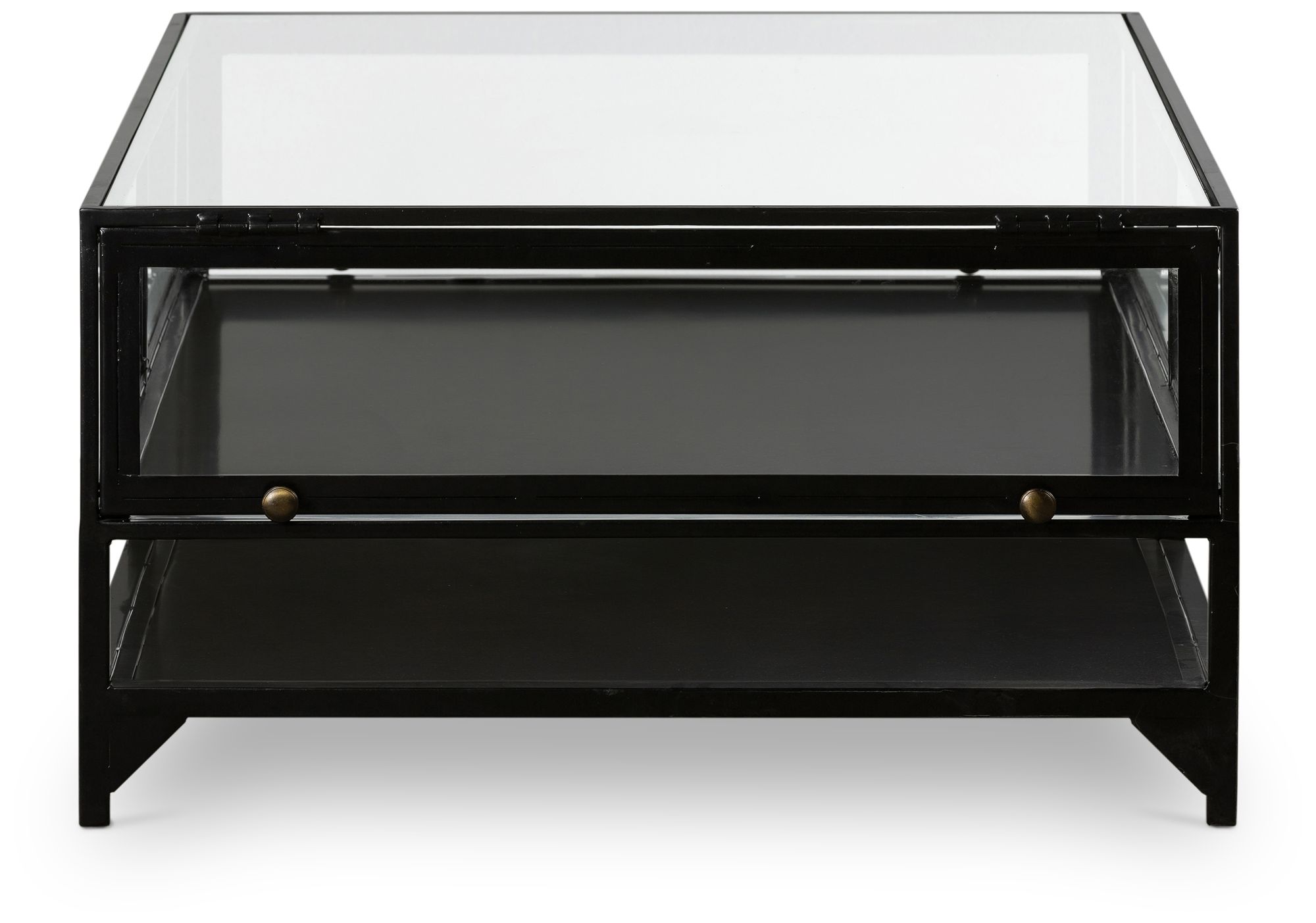 Shadow Box 54 1/4" Wide Matte Black 2Shelf Coffee Table 89A12