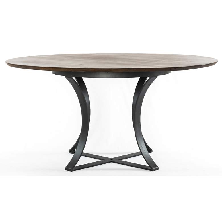 Gage 60&quot; Wide Tanner Brown Acacia and Gunmetal Dining Table more views