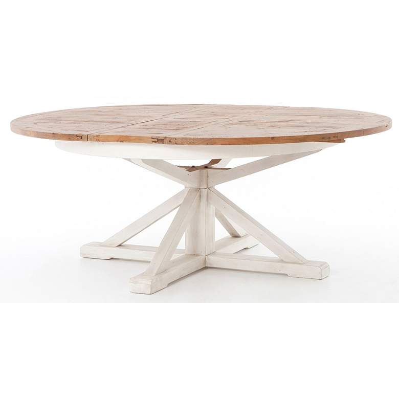 Cintra 63&quot; Wide Limestone White Extension Dining Table more views
