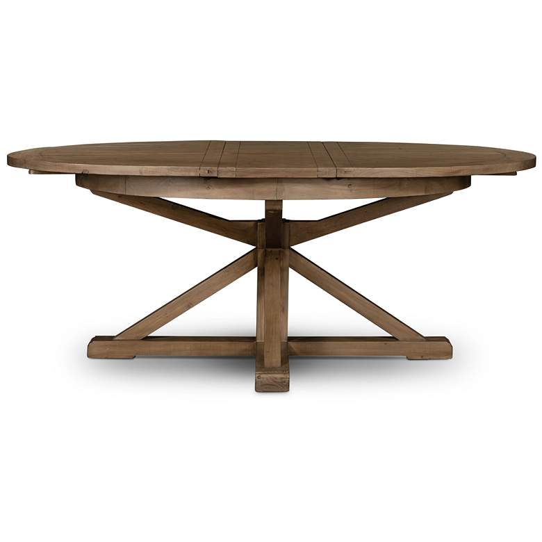 Cintra 63&quot; Wide Rustic Sundried Ash Extension Dining Table more views