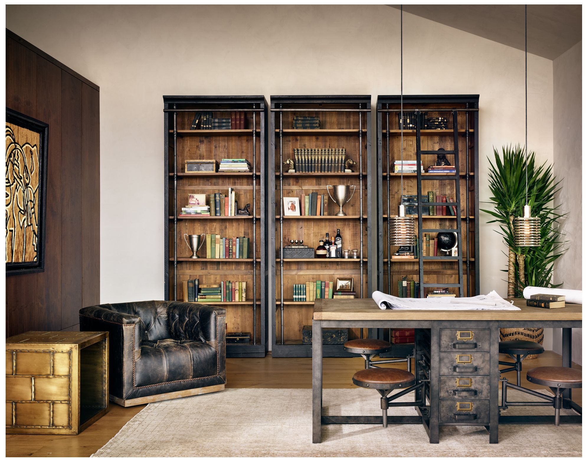 Ivy 39 1/4" Matte Black 6Shelf Wood Bookcase 89C09 Lamps Plus