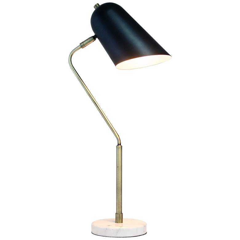 Image 7 Lalia Home Antique Brass and Black Metal Desk Lamp more views