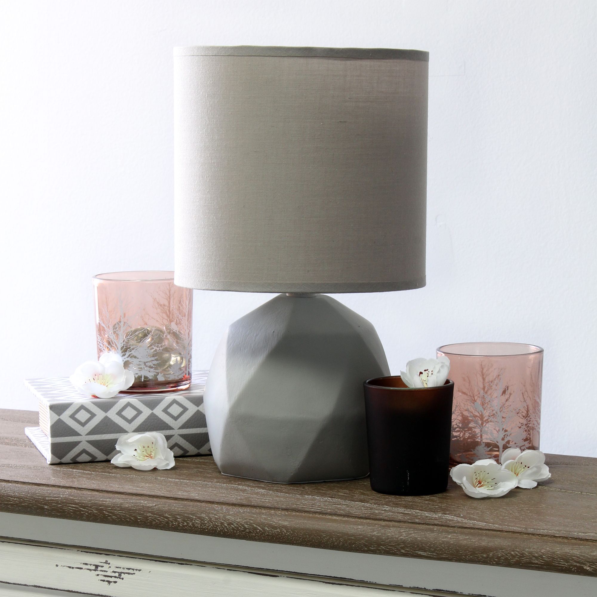 Simple Designs 10 1/2" High Gray Geometric Accent Table Lamp 89E16 Lamps Plus