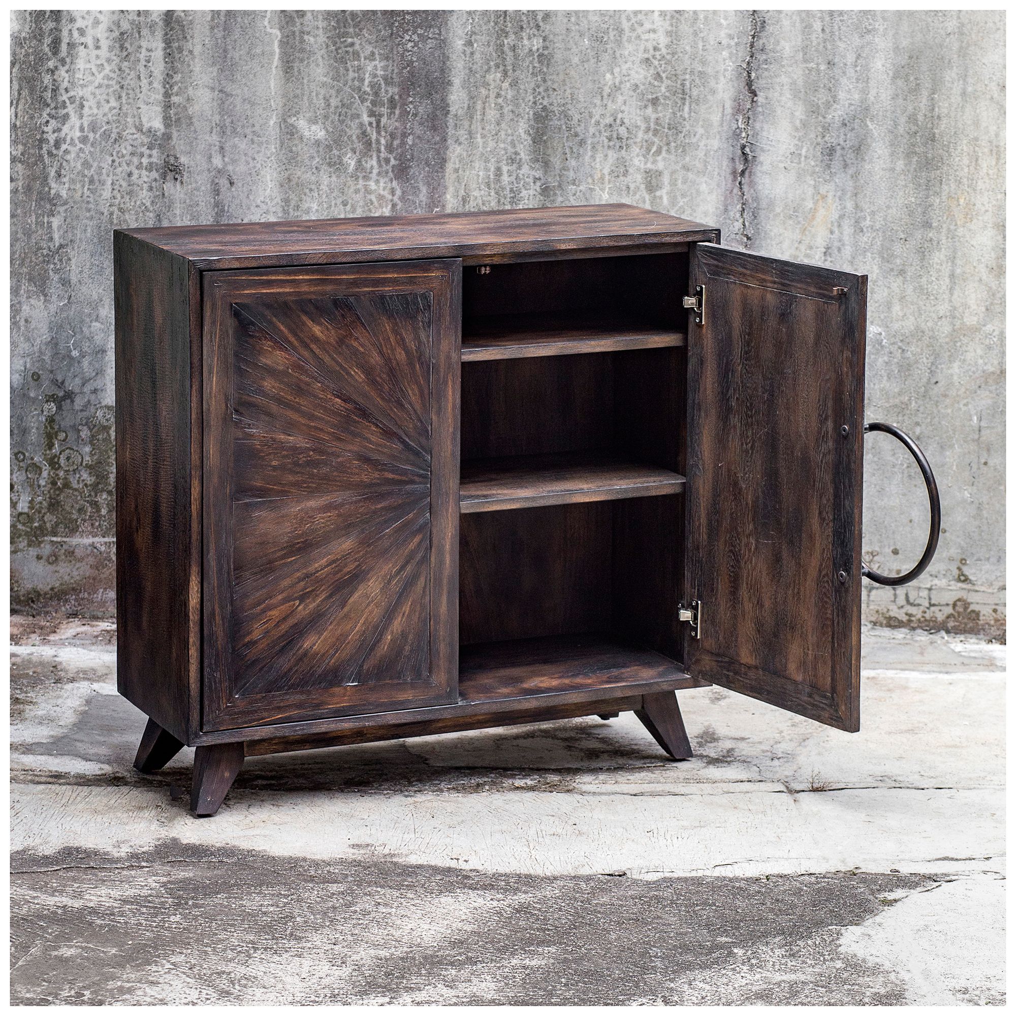 Uttermost Kohana 36" Wide Worn Black 2Door Accent 89F72