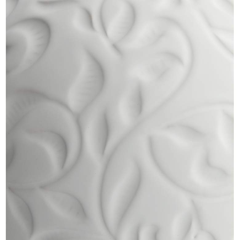 Floral Carved 7&quot; High Matte White Porcelain Decorative Vase more views