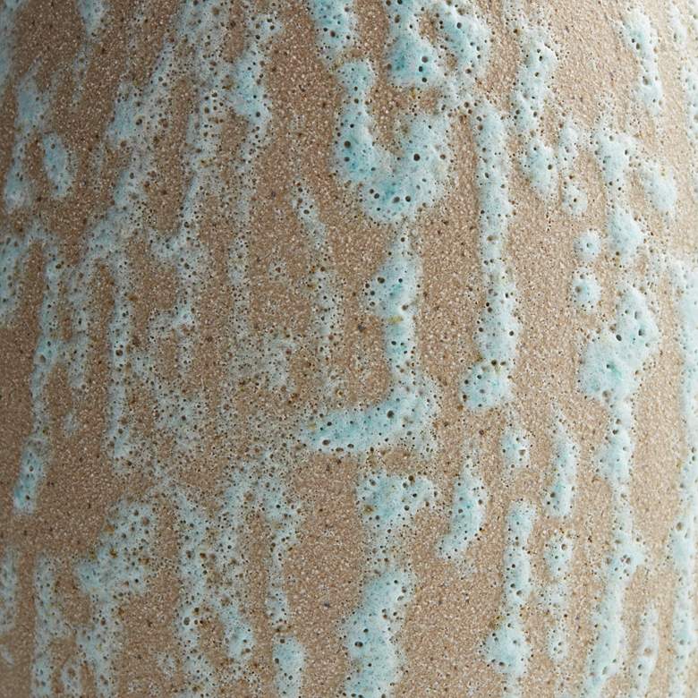 Blue Drip Texture 6 3/4&quot; High Porcelain Decorative Vase more views