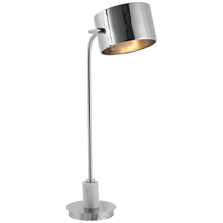 Image 3 Uttermost Mendel Polished Nickel Metal Desk Lamp more views