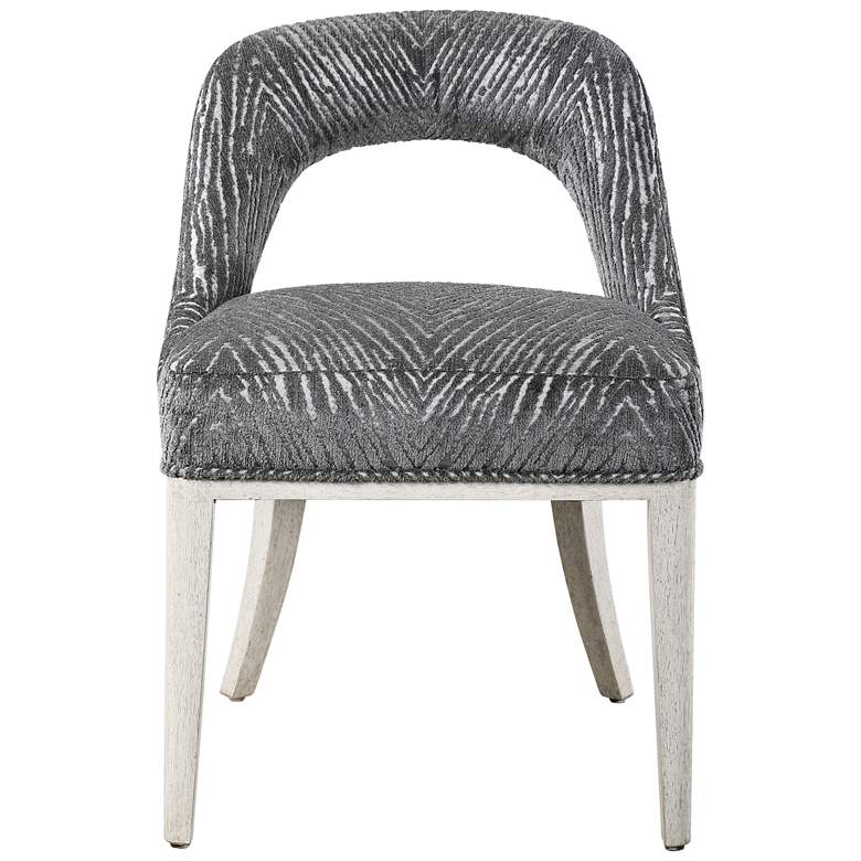 Amalia Charcoal and Gray Animal Print Accent Chairs Set of 2 more views
