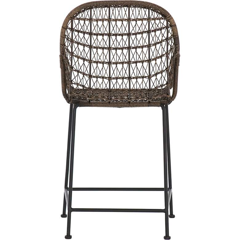 Bandera 24&quot; Distressed Gray Woven Outdoor Counter Stool more views