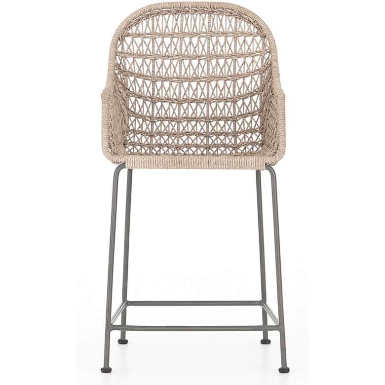 Bandera 24&quot; Vintage White Woven Outdoor Counter Stool more views