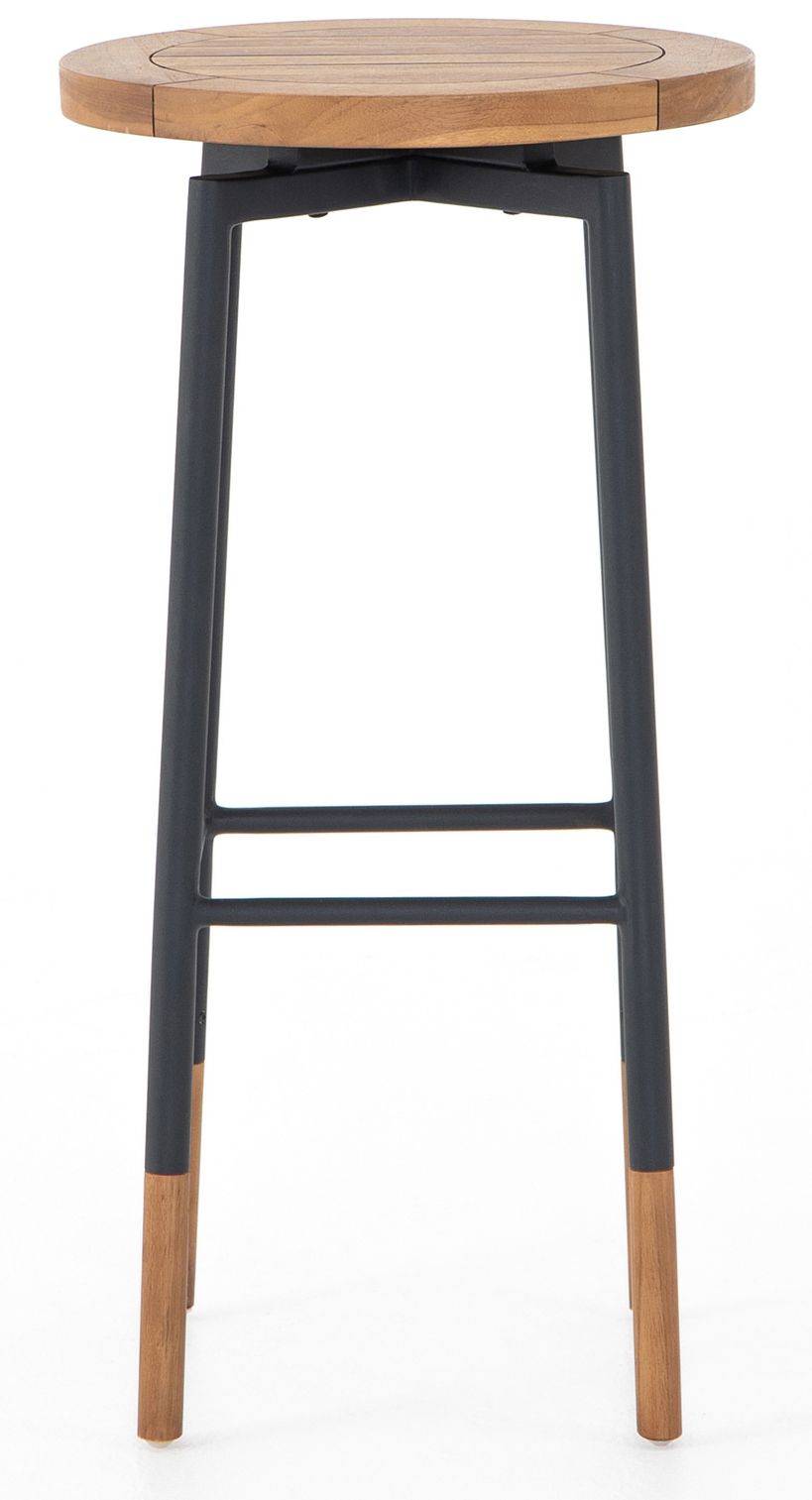 Carmen 30" Charcoal and Natural Swivel Outdoor Bar Stool 89J38