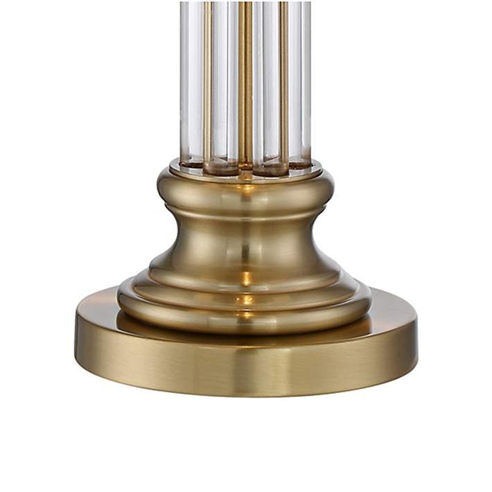 Rolland Antique Brass Crystal Column, Rolland Warm Antique Brass And Crystal Column Table Lamp