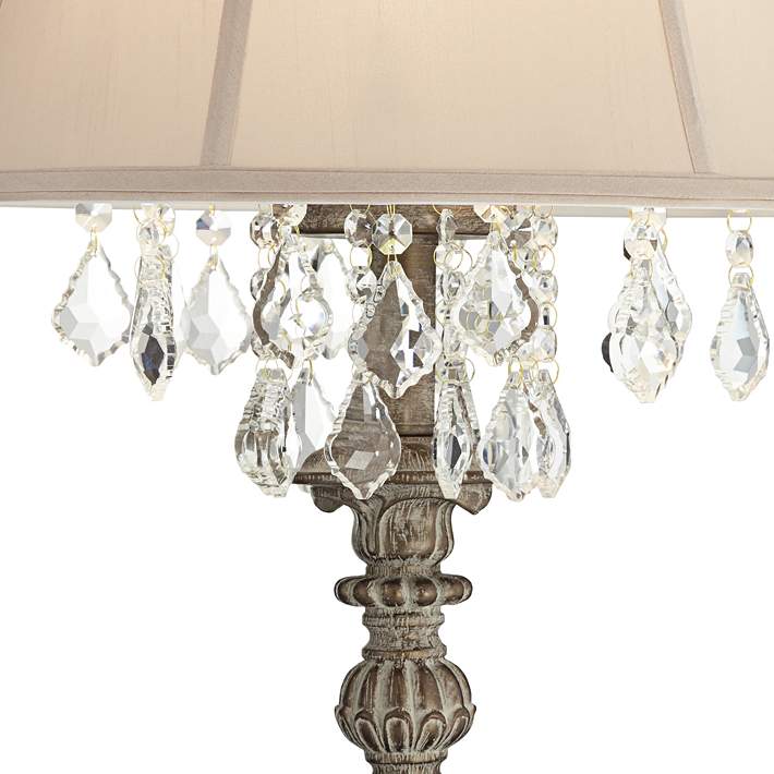 Duval French Crystal Candlestick Lamp, Crystal Chandelier Table Top Lamps