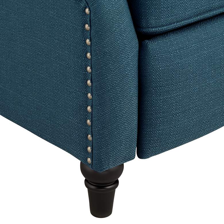 Katy Blue Linen Push Back Recliner Chair more views