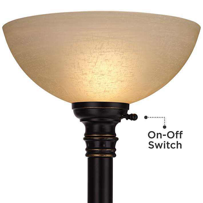 Garver Bronze Torchiere Floor Lamp With, Garver Bronze Torchiere Floor Lamp With Reader Arm