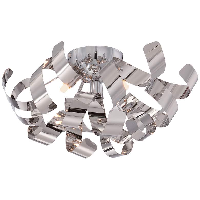 Image 3 Quoizel Ribbons 16 1/2" Wide Polished Chrome Ceiling Light more views