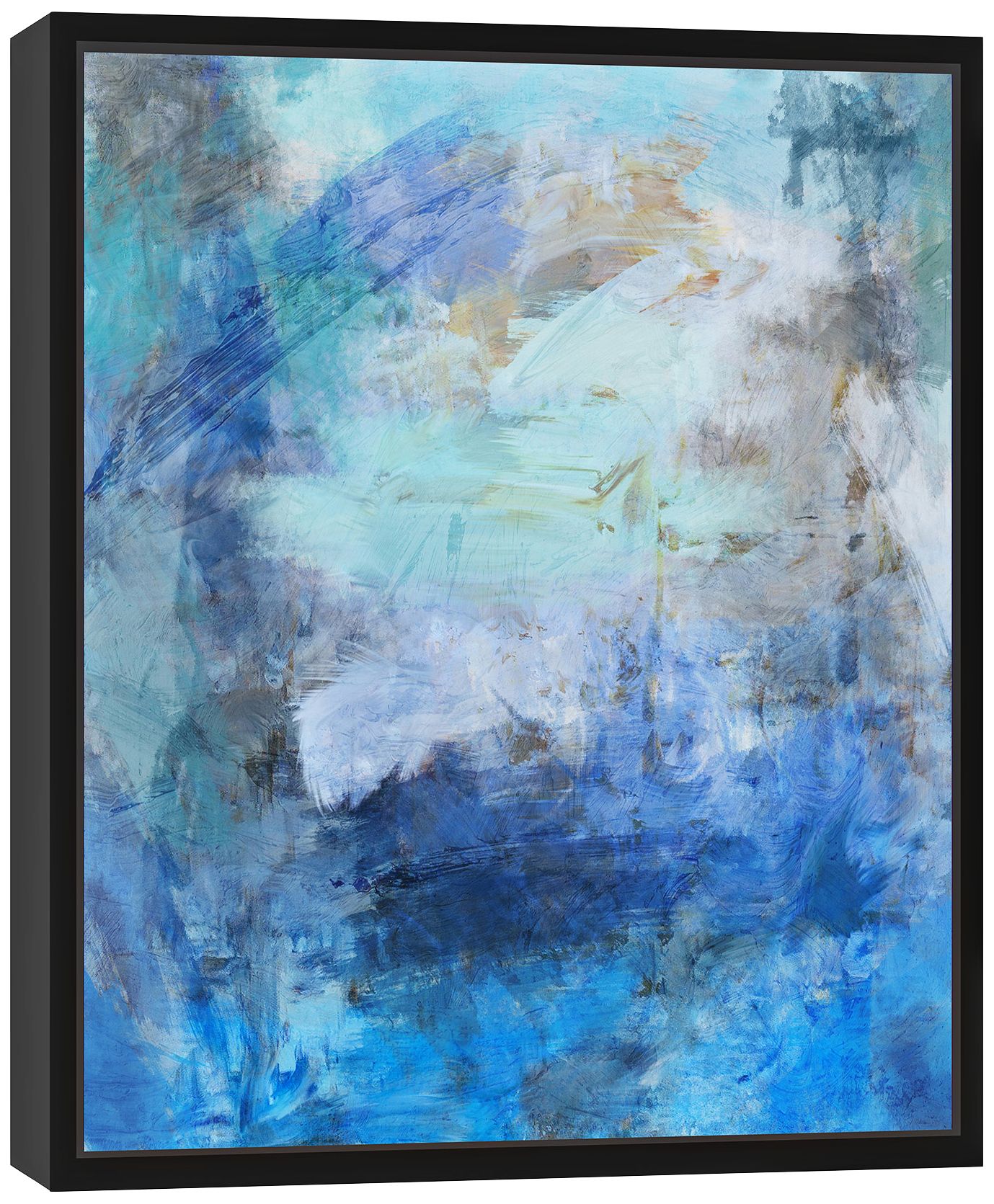 Blue Abstraction II 25 3/4" High Framed Canvas Wall Art 8K388