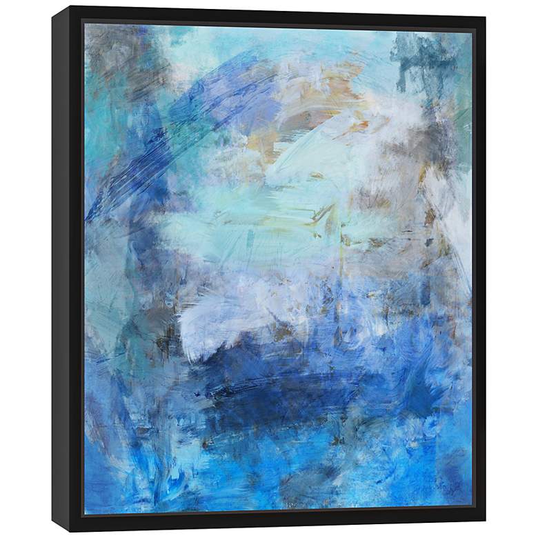 Image 2 Blue Abstraction II 25 3/4" High Framed Canvas Wall Art more views