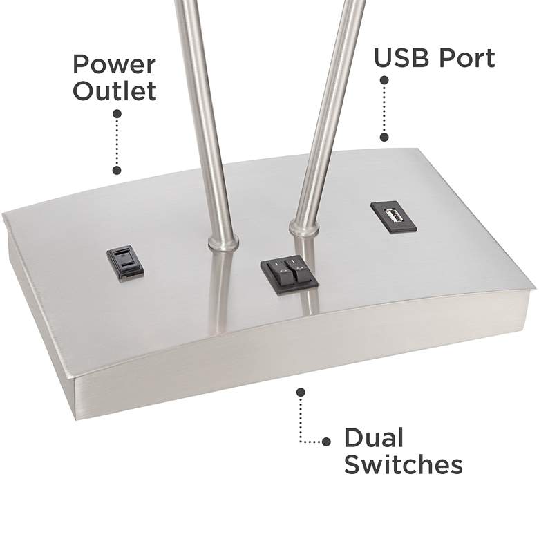 Image 4 Leon Metal Table Lamp with USB Port and Utility Plug more views