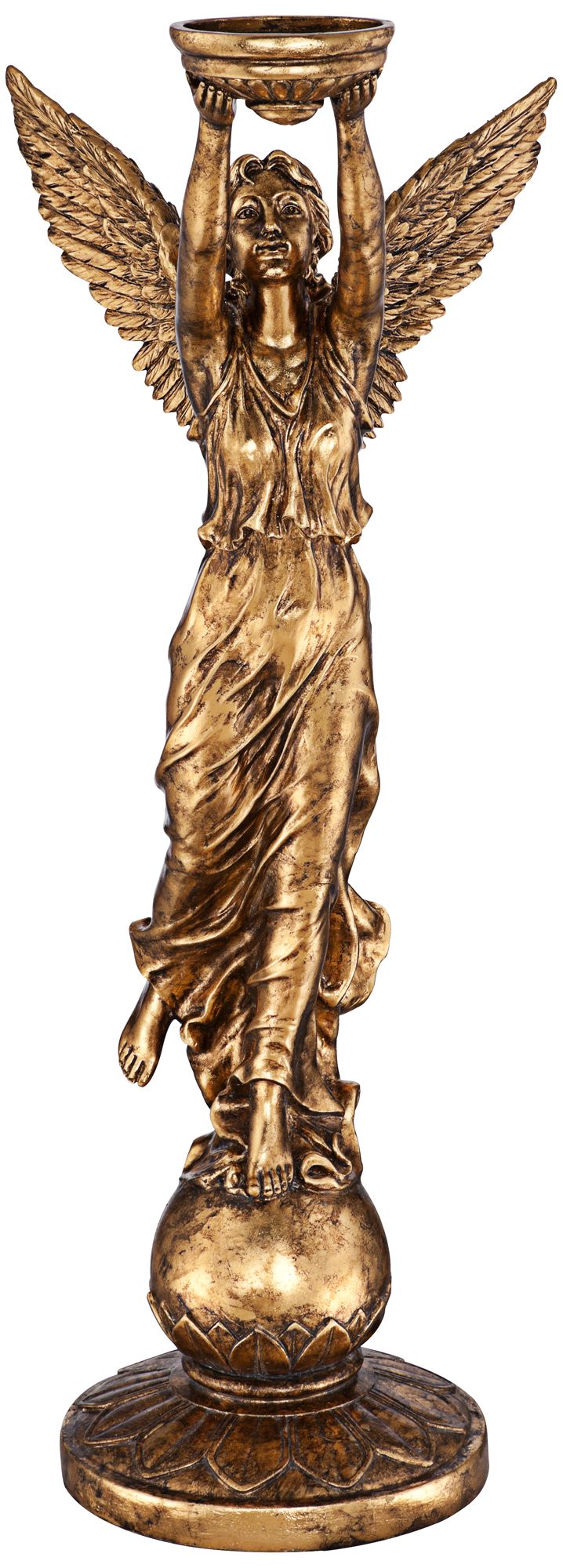 Golden Angel 38 1/2" High Statue Candle Holder 8K884 Lamps Plus