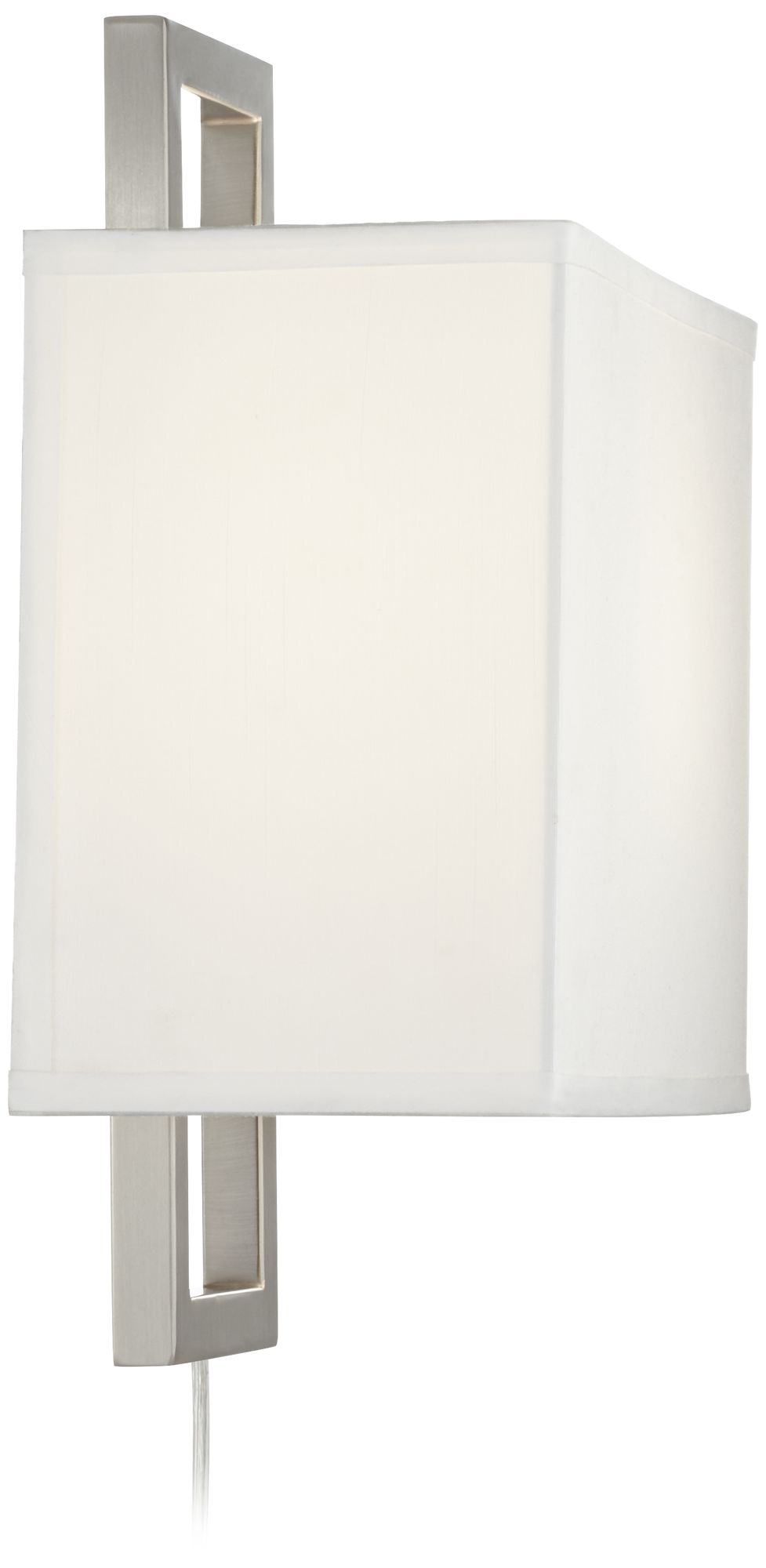 Aundria Rectangular Brushed Nickel PlugIn Wall Lamp 8M471 Lamps Plus