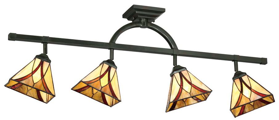 Quoizel Asheville 4Light Tiffany Art Glass Track Fixture 8M647