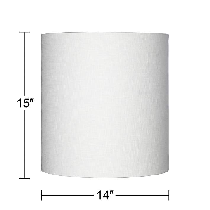 White Tall Linen Drum Shade 14x14x15, 15 Linen Drum Lamp Shade