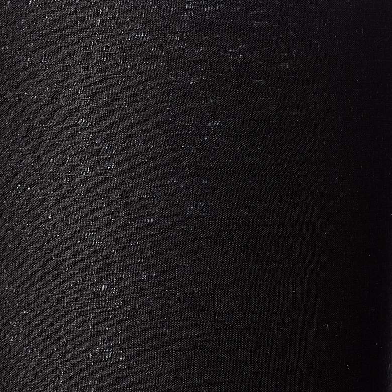 Black Tall Linen Drum Shade 14x14x15 (Spider) more views
