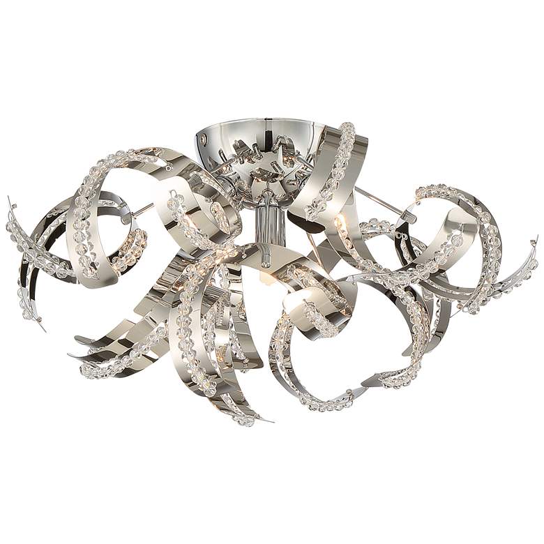Image 3 Quoizel Ribbons 18 1/2" Wide Crystal Chrome Ceiling Light more views