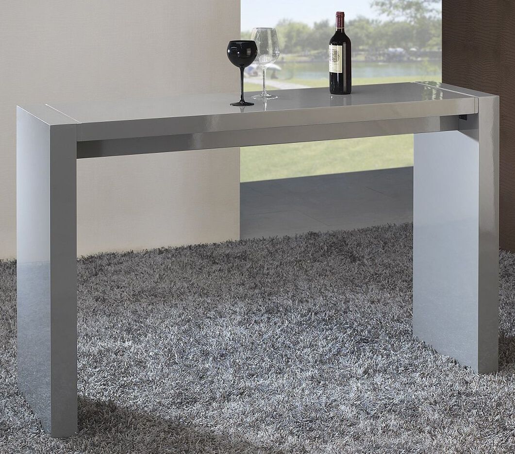 Velia HighGloss Gray Contemporary Bar Table 8T409 Lamps Plus