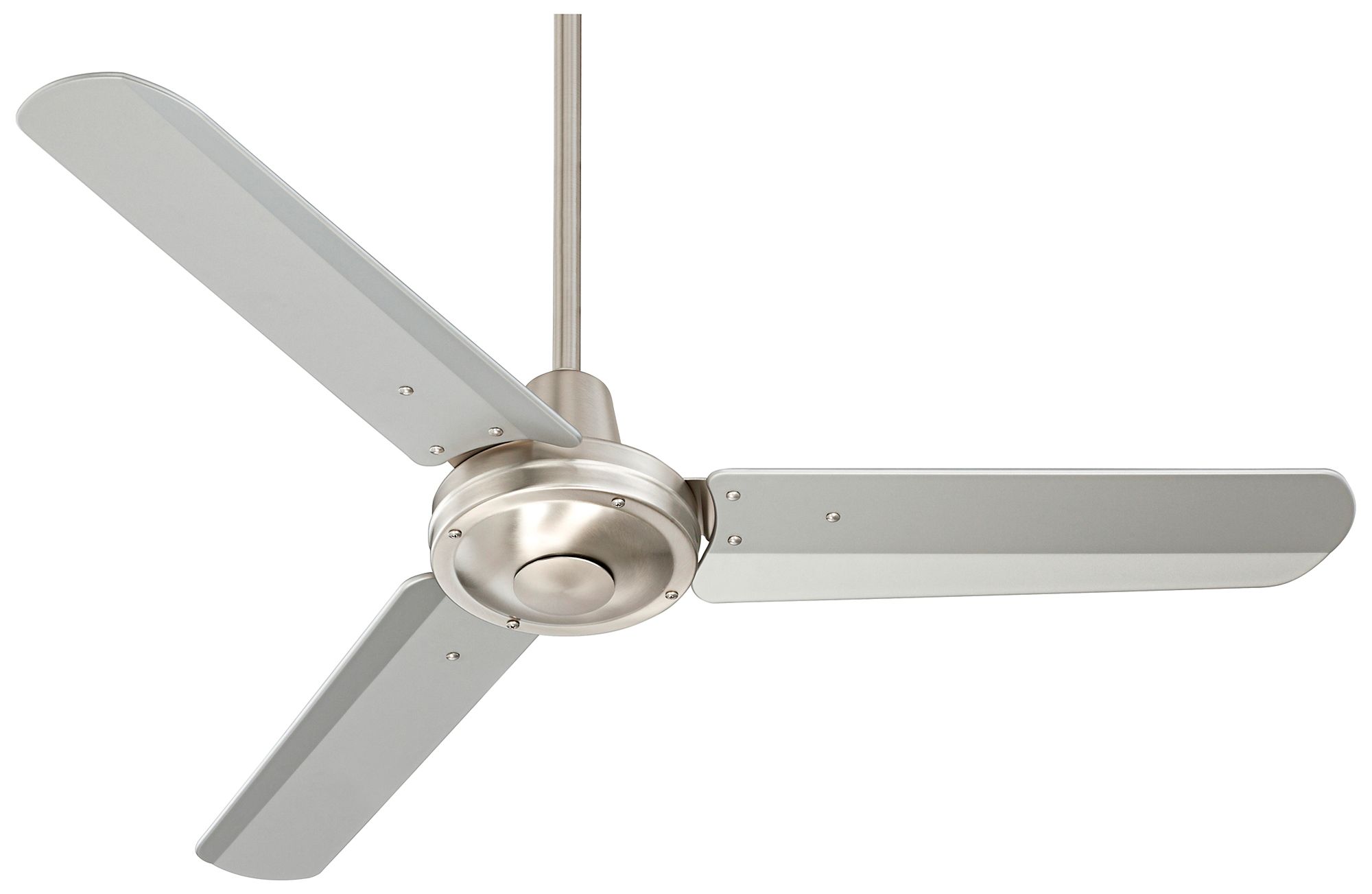 44 Plaza Brushed Nickel Damp Rated Ceiling Fan 8x456 Lamps Plus