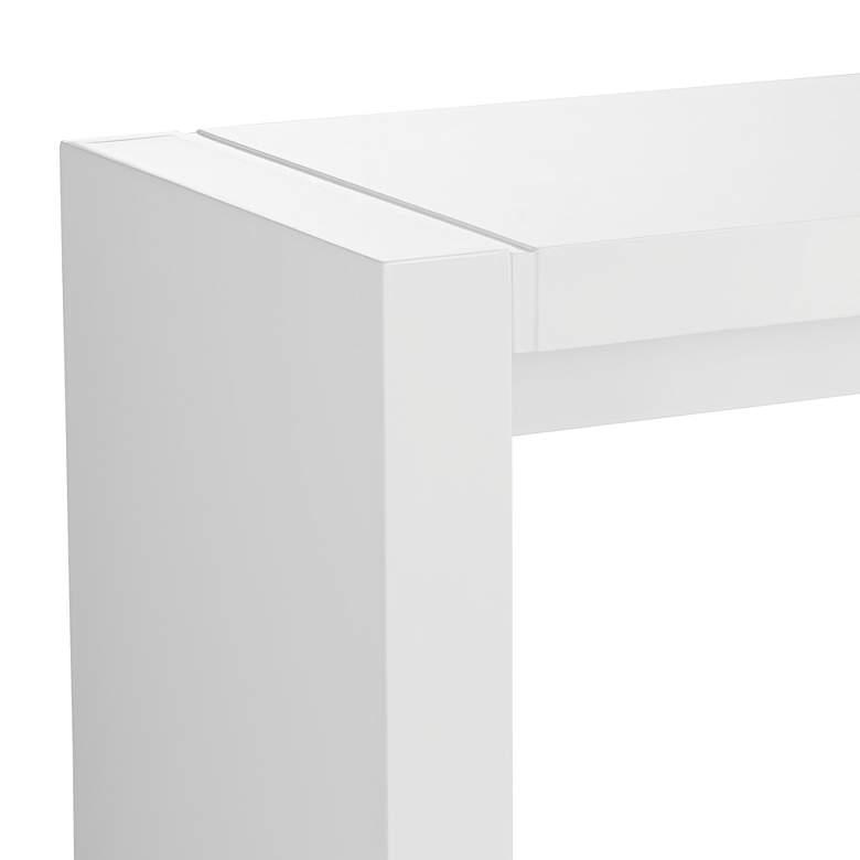 Velia 60&quot; Wide High-Gloss White Modern Bar Table more views